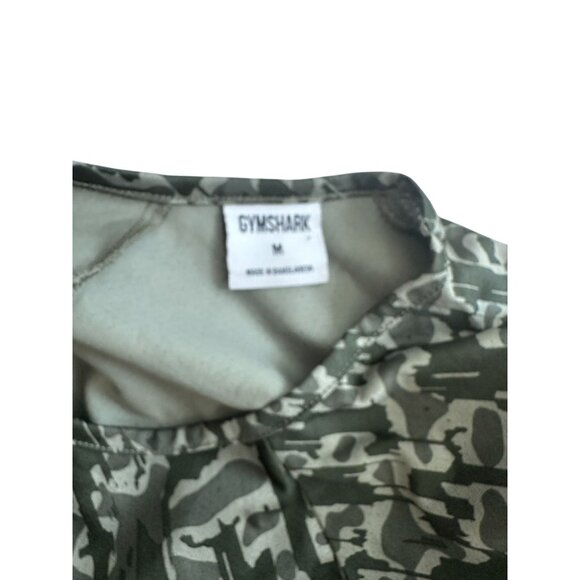 GYMSHARK Camo Long Sleeve Crop Top Size Medium - Picture 7 of 7